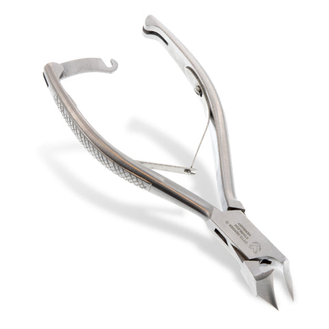 Otto Herder Fußnagelzange – Kopfschneider aus rostfreiem Edelstahl, 14 cm, mit Doppelfeder, ideal für starke Fußnägel, Fußpflege und Pediküre
