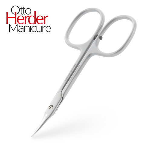 OTTO HERDER Hautschere extra fein 9cm aus Solingen, Extra scharfe Nagelhautschere Turmspitze aus Edelstahl, zur Entfernung abgestorbener Nagelhaut, für Fingernägel und Fußnägel, mit Stopper