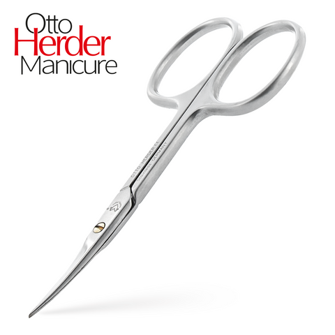 Otto Herder Hautschere – Nagelhautschere aus rostfreiem Edelstahl, 9 cm, mit goldener Schraube, ideal zum präzisen Schneiden abstehender Nagelhaut