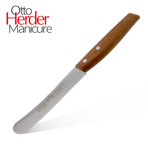 Otto Herder Buckelsmesser – Frühstücksmesser mit breiter Klinge, 22,5 cm rostfreier Edelstahl, Griff aus Pflaumenholz, Made in Germany