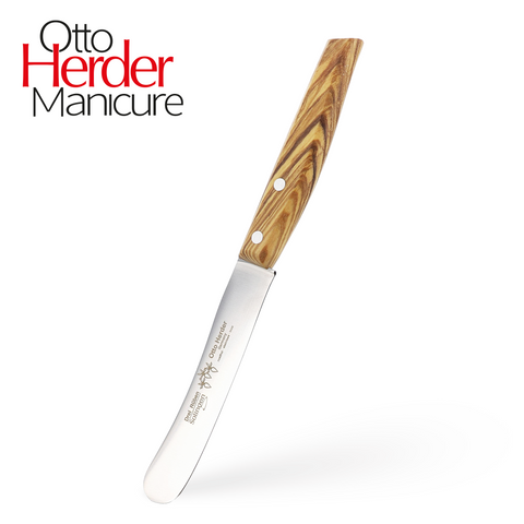 Otto Herder Buckelsmesser 2er-Set Premium - Olivenholzgriff, Buttermesser, 22,2 cm - Solingen Frühstücksmesser rostfreier Edelstahl