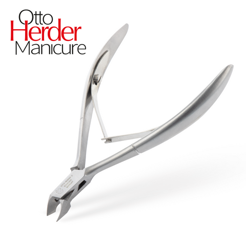 Otto Herder Hautzange – Nagelhautzange zur Bearbeitung überstehender Nagelhaut, 11 cm rostfreier Edelstahl, 5 mm Schneidefläche, für Finger- und Fußnägel