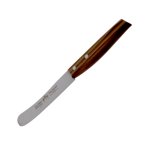 Otto Herder Buckelsmesser – Frühstücksmesser mit breiter Klinge, 22,5 cm rostfreier Edelstahl, Griff aus hochwertigem Nussholz, Made in Germany