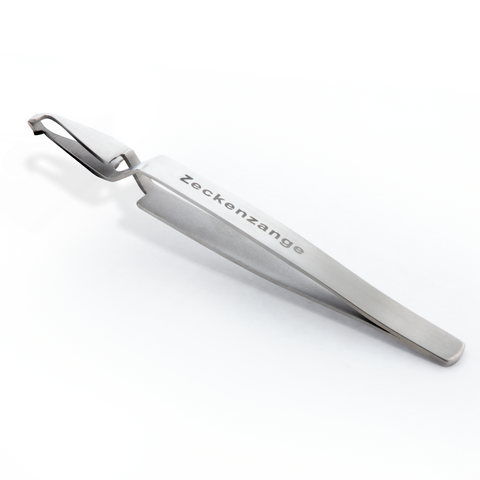 Otto Herder Manicure Zeckenzange 13,5cm, Zeckenpinzette aus Edelstahl für Hunde und Katzen, Kreuzpinzette Zeckenentferner für Menschen