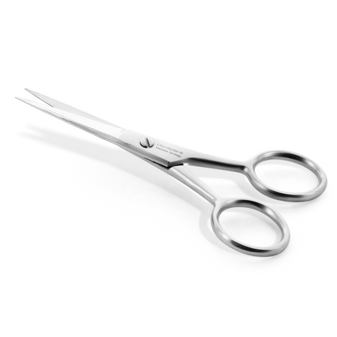 Otto Herder Bartschere – Manicure Schere mit Mikroverzahnung, 11,5 cm rostfreier Edelstahl, Präzision für Bart- und Nasenhaare, Profi-Qualität