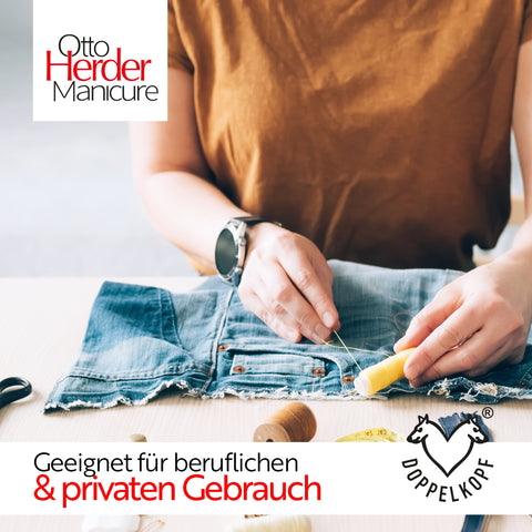 Otto Herder Zackenschere – Manicure Stoffschere mit 5 mm Schnittbreite, 21 cm rostfreier Edelstahl, in Aufbewahrungsbox, ideal zum Schneidern und Basteln