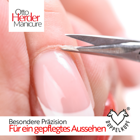 Otto Herder Hautschere – Nagelhautschere aus rostfreiem Edelstahl, 9 cm, mit goldener Schraube, ideal zum präzisen Schneiden abstehender Nagelhaut