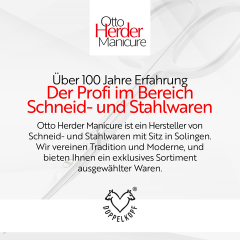 Otto Herder Hautschere – Nagelhautschere aus rostfreiem Edelstahl, 9 cm, mit goldener Schraube, ideal zum präzisen Schneiden abstehender Nagelhaut