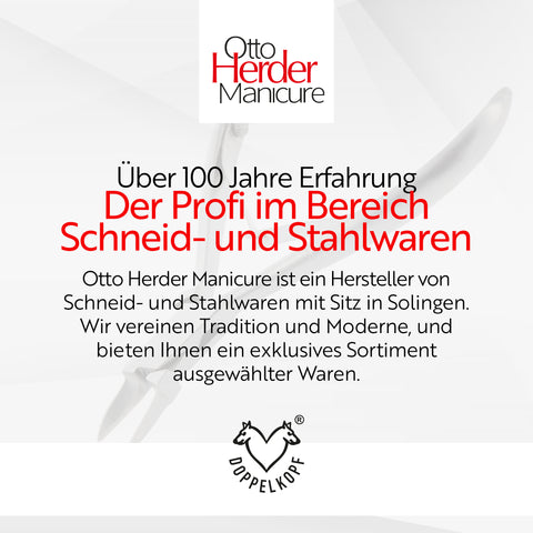 OTTO HERDER Hautschere extra fein 9cm aus Solingen, Extra scharfe Nagelhautschere Turmspitze aus Edelstahl, zur Entfernung abgestorbener Nagelhaut, für Fingernägel und Fußnägel, mit Stopper