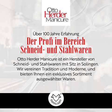 Otto Herder Bartschere – Manicure Schere mit Mikroverzahnung, 11,5 cm rostfreier Edelstahl, Präzision für Bart- und Nasenhaare, Profi-Qualität