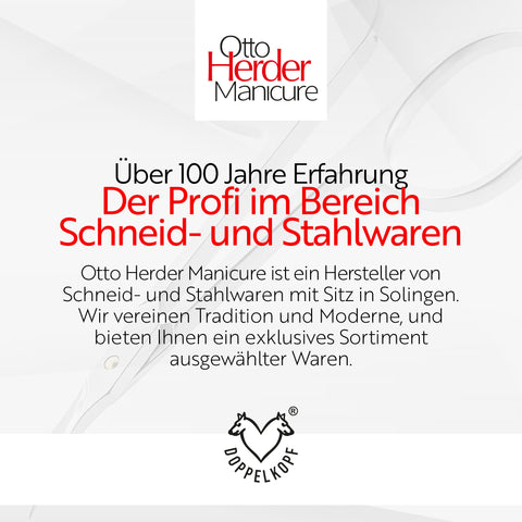 Otto Herder Hautschere – Hochwertige Turmspitzenhautschere aus rostfreiem Edelstahl, 9 cm, mit goldener Schraube, fein und scharf für präzises Entfernen der Nagelhaut