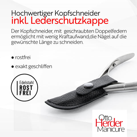 Otto Herder Nagelzange – Kopfschneider für starke Fußnägel, 14 cm rostfreier Edelstahl, 1,8 cm Schnittfläche, ideal für dicke und eingewachsene Zehennägel