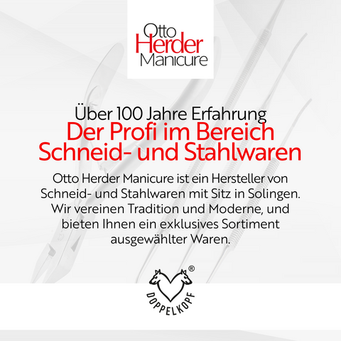 Otto Herder Fußpflege-Instrumenten-Set – 3-teiliges Set: 2x Eckenheber (17 cm und 12,8 cm) und 1x Eckenfeile (15 cm) mit geradem/gebogenem Ende, rostfreier Edelstahl