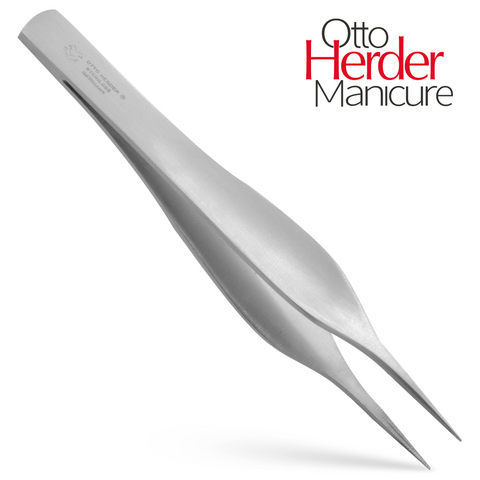 Otto Herder Splitterpinzette – Manicure Pinzette mit spitzer Spitze, 8 cm rostfreier Edelstahl