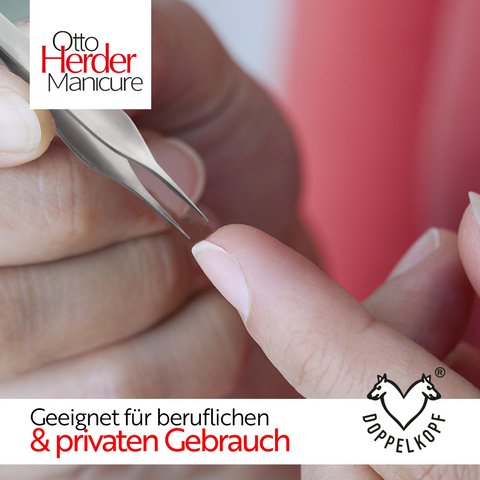 Otto Herder Splitterpinzette – Manicure Pinzette mit spitzer Spitze, 8 cm rostfreier Edelstahl