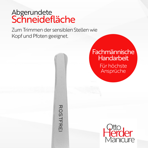 Otto Herder Hundeschere – Pfotenschere aus rostfreiem Edelstahl, 10 cm, mit abgerundeter Spitze