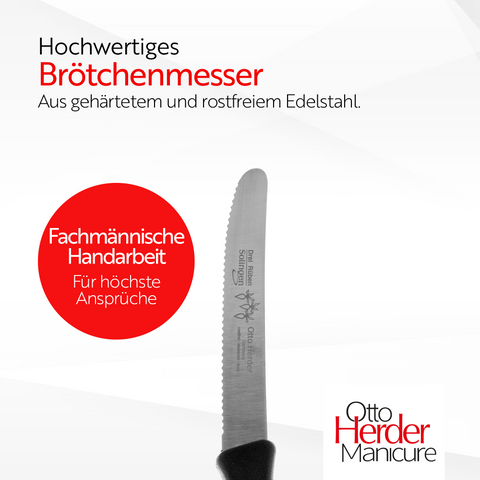 Otto Herder Tafelmesser 2er Set – Solingen, Wellenschliff, 21,5 cm, Klinge 10,5 cm, Schwarz, Rostfrei, Spülmaschinengeeignet