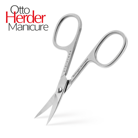 Otto Herder Nagelschere – Gebogene Nagelschere Solingen mit einseitiger Mikrozahnung, 9 cm hochwertiger rostfreier Edelstahl, extra scharf für Finger- und Fußnägel