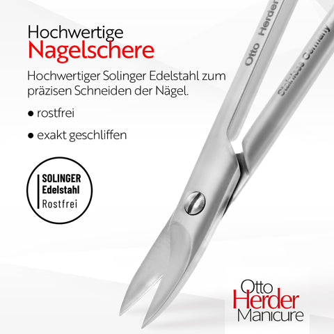Otto Herder Nagelschere – Extra starke Fußnagelschere für dicke Nägel, gerade Schnittfläche, 10,5 cm hochwertiger rostfreier Edelstahl