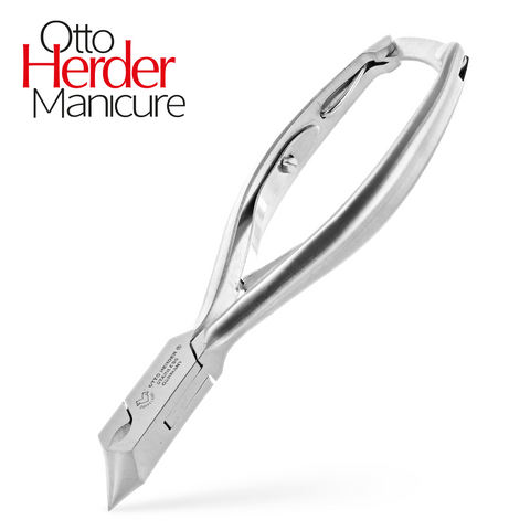 OTTO HERDER KOPFSCHNEIDER/Kopfschneider Fussnagelzange 14 cm mit einer Spitze für starke Fußnägel, rostfrei Halbkopfschneider gegen dicke eingewachsene Zehennägel
