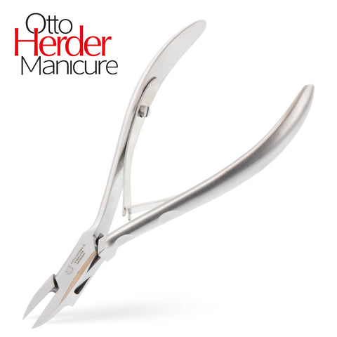 Otto Herder Eckenzange – Nagelzange mit schlanker Spitze, 13 cm rostfreier Edelstahl, für präzise Bearbeitung des Nagelfalzes und Pflege eingewachsener Zehennägel