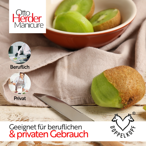 Otto Herder Manicure 2er Set Gemüsemesser mit gerader und gebogener Klinge, Schälmesser mit Olivenholz-Griff, Küchenmesser aus Solingen, rostfreies Kartoffelmesser