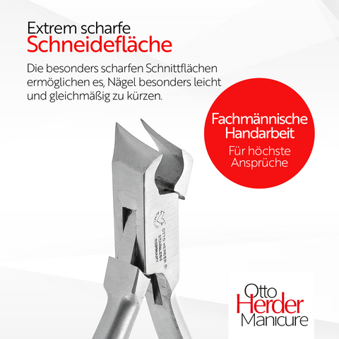 Otto Herder Nagelzange – Manicure Kopfschneider aus rostfreiem Edelstahl, 11,5 cm, ideal für eingewachsene Finger- und Fußnägel