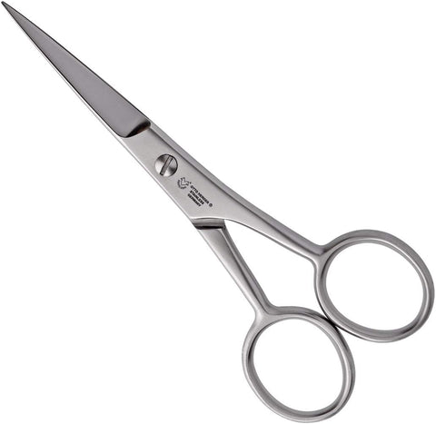 OTTO HERDER Bartschere für Männer – 11,5 cm Premium Profi-Bartschneider aus rostfreiem Edelstahl mit Lederetui