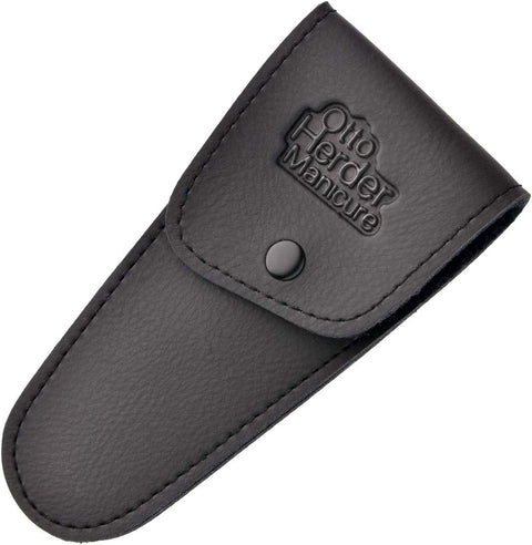 OTTO HERDER Bartschere für Männer – 11,5 cm Premium Profi-Bartschneider aus rostfreiem Edelstahl mit Lederetui