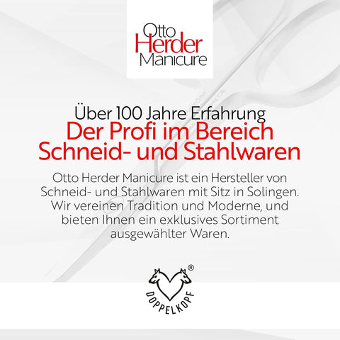 Otto Herder Haut-/Nagelschere – Kombinierte Schere aus rostfreiem Edelstahl, 9 cm, mattiert, mit Stopper, Made in Solingen, von Hand geschliffen für Fußnägel und Nagelhaut
