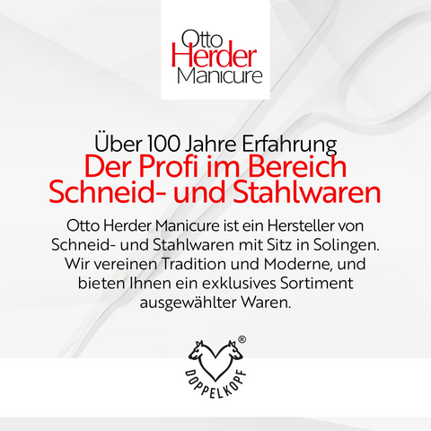 Otto Herder Nagelschere – Profi-Nagelschere mit einseitiger Mikrozahnung und goldener nachstellbarer Schraube, 9 cm rostfreier Edelstahl, für Finger- und Fußnägel