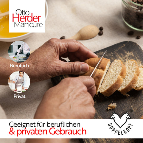 Otto Herder 2-in-1 Brötchenmesser Set – 4er Premium Edelstahlmesser (21 cm) – Glattschliff & Wellenschliff – 100% Made in Solingen