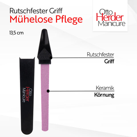Otto Herder Manicure Mineralfeile für Naturnägel und empfindliche Nägel 14 cm in Schwarz
