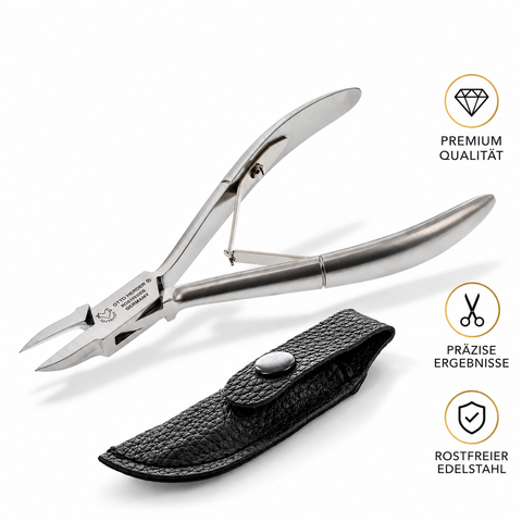 Otto Herder Eckenzange – Nagelzange mit schlanker Spitze, 13 cm rostfreier Edelstahl, für präzise Bearbeitung des Nagelfalzes und Pflege eingewachsener Zehennägel