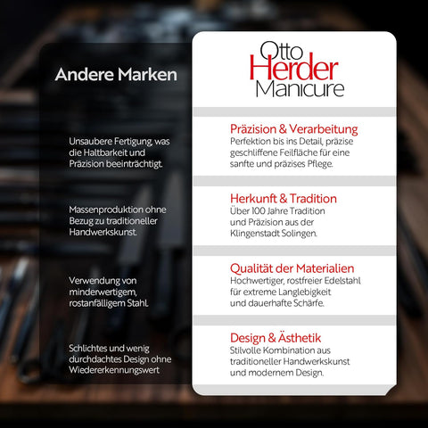 Otto Herder Nagelhautschere aus Solingen – 9 cm extra scharfe Hautschere aus rostfreiem Edelstahl für präzise Maniküre