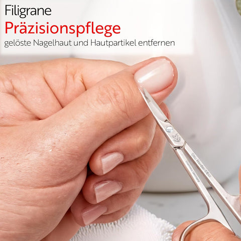 Otto Herder Nagelhautschere Turmspitz 9cm, Extra scharfe Hautschere aus rostfreiem Edelstahl zum Entfernen von Nagelhaut und Hautresten
